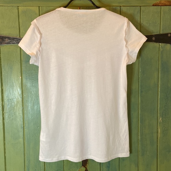 Sisley White Cotton Tee With Ruffle - Picture 3 of 10